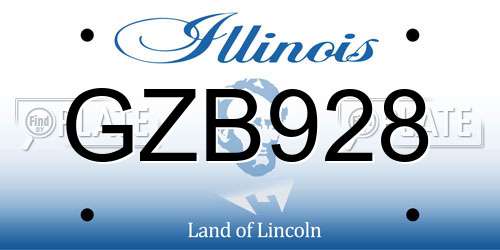 GZB928 Illinois License Plate