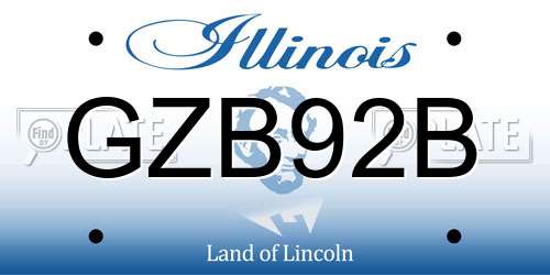 GZB92B Illinois License Plate