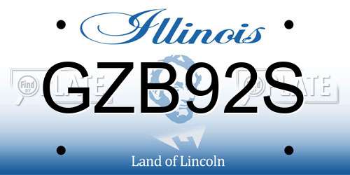 GZB92S Illinois License Plate