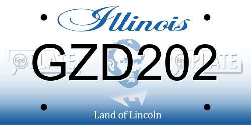 GZD202 Illinois License Plate