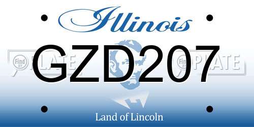 GZD207 Illinois License Plate