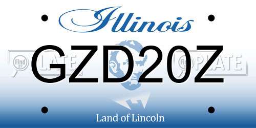 GZD20Z Illinois License Plate