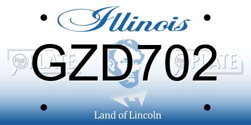 GZD702 Illinois License Plate