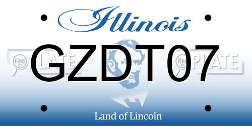GZDT07 Illinois License Plate