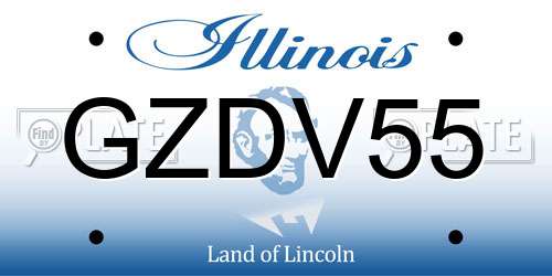 GZDV55 Illinois License Plate