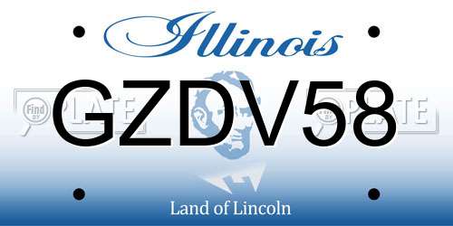 GZDV58 Illinois License Plate
