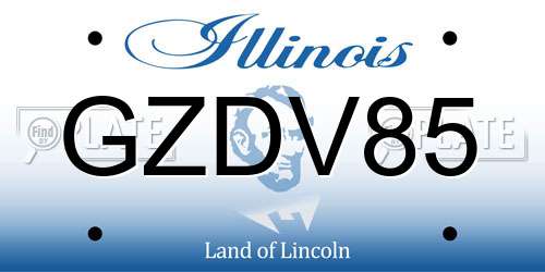 GZDV85 Illinois License Plate