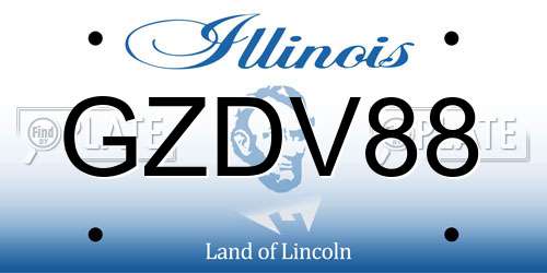 GZDV88 Illinois License Plate
