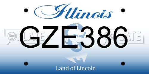 GZE386 Illinois License Plate