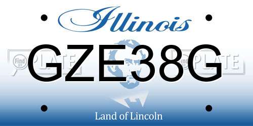 GZE38G Illinois License Plate