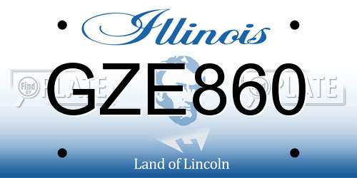 GZE860 Illinois License Plate