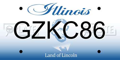 GZKC86 Illinois License Plate