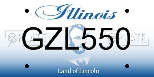 GZL550 Illinois License Plate