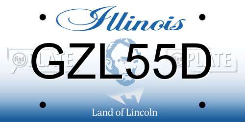 GZL55D Illinois License Plate