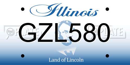 GZL580 Illinois License Plate