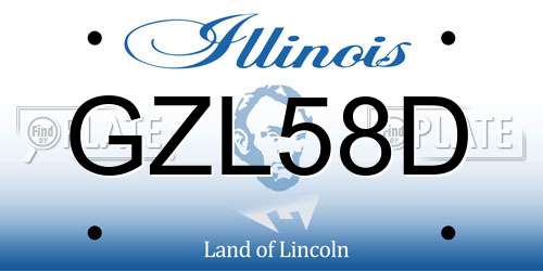 GZL58D Illinois License Plate