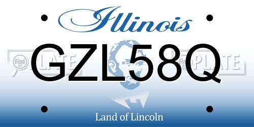 GZL58Q Illinois License Plate
