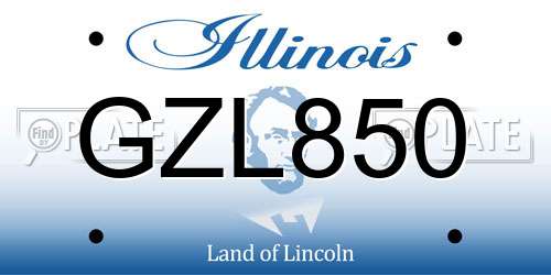GZL850 Illinois License Plate