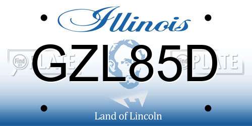 GZL85D Illinois License Plate