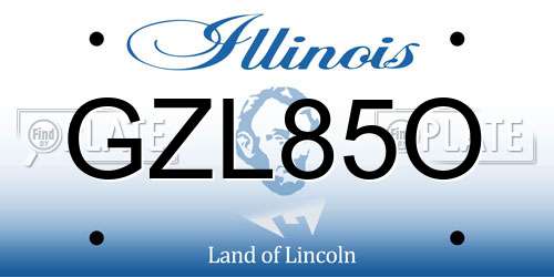 GZL85O Illinois License Plate