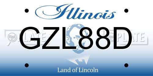 GZL88D Illinois License Plate