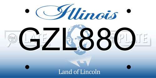 GZL88O Illinois License Plate