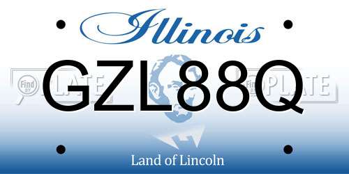 GZL88Q Illinois License Plate