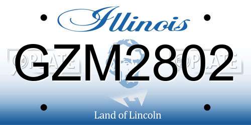 GZM2802 Illinois License Plate