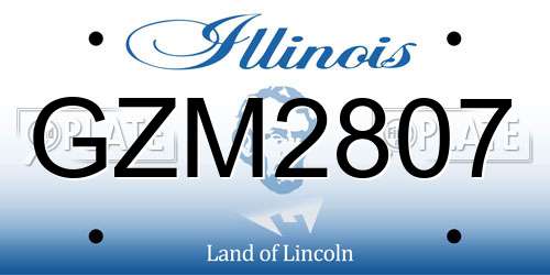 GZM2807 Illinois License Plate