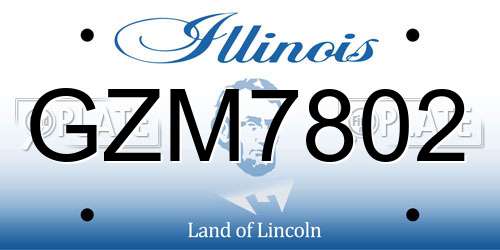 GZM7802 Illinois License Plate