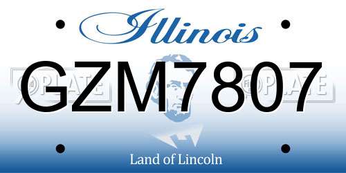 GZM7807 Illinois License Plate