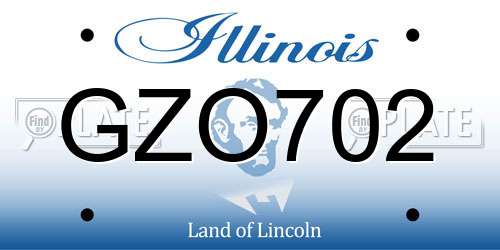 GZO702 Illinois License Plate