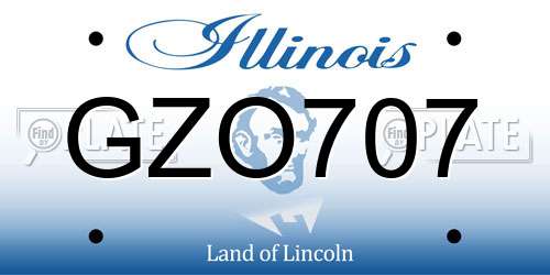 GZO707 Illinois License Plate