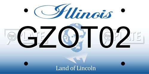 GZOT02 Illinois License Plate