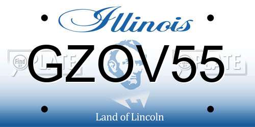 GZOV55 Illinois License Plate