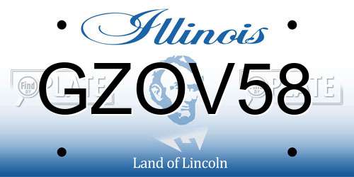 GZOV58 Illinois License Plate