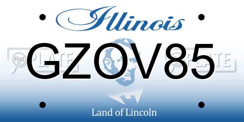 GZOV85 Illinois License Plate