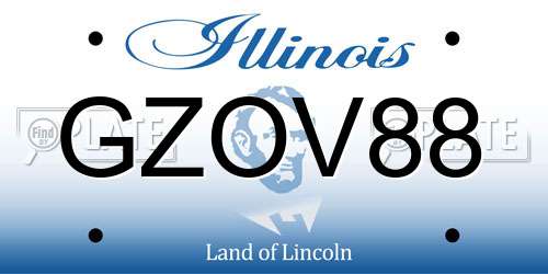 GZOV88 Illinois License Plate