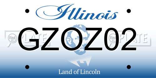 GZOZ02 Illinois License Plate