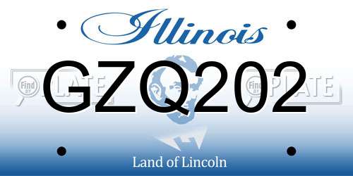 GZQ202 Illinois License Plate
