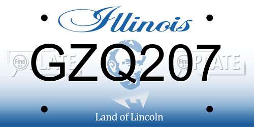 GZQ207 Illinois License Plate