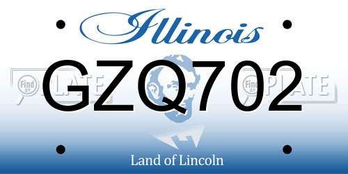 GZQ702 Illinois License Plate