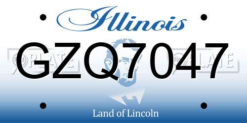 GZQ7047 Illinois License Plate