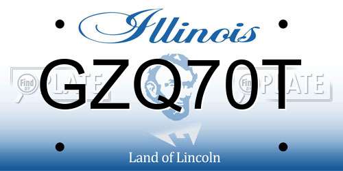GZQ70T Illinois License Plate