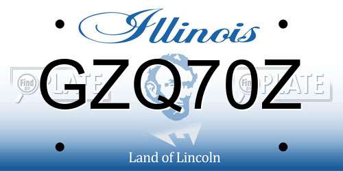 GZQ70Z Illinois License Plate