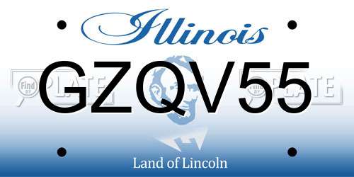 GZQV55 Illinois License Plate