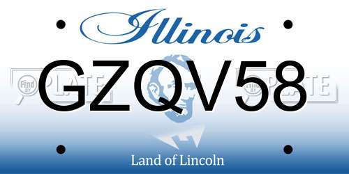GZQV58 Illinois License Plate