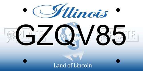 GZQV85 Illinois License Plate