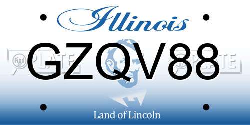 GZQV88 Illinois License Plate