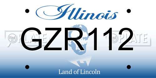 GZR112 Illinois License Plate